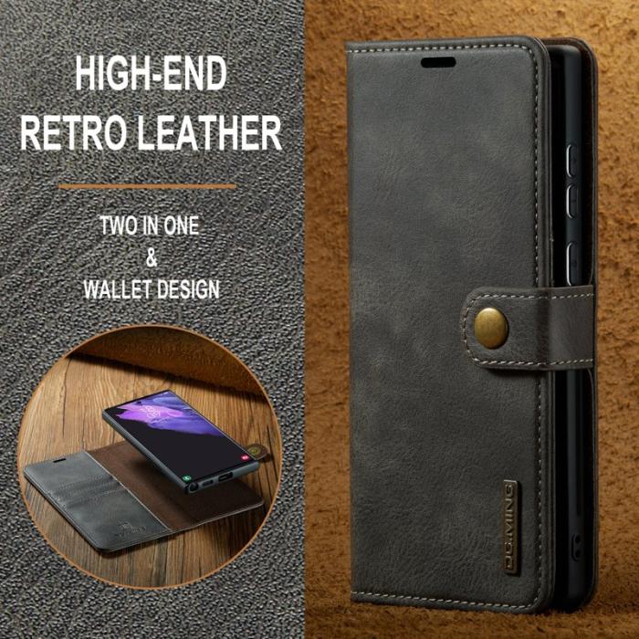 DG.MING - DG.MING Samsung Galaxy S24 Ultra Skal Detachable Läder Grå