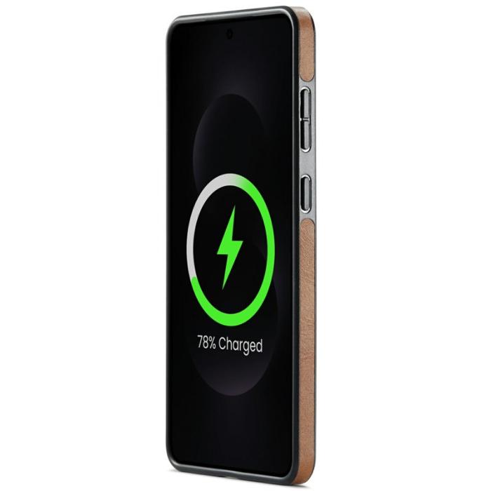 DG.MING - DG.MING Samsung Galaxy S25 Edge Skal Anti-Drop Läder Brun