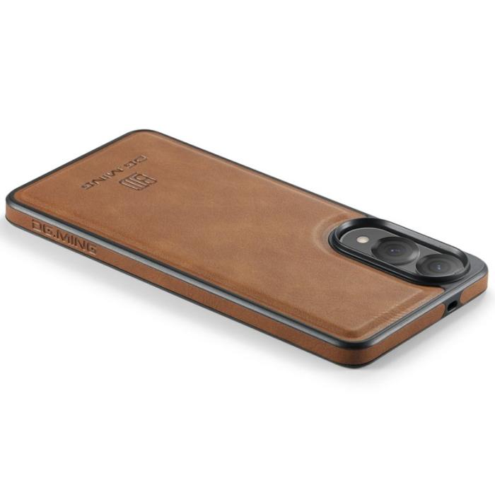 DG.MING - DG.MING Samsung Galaxy S25 Edge Skal Anti-Drop Läder Brun