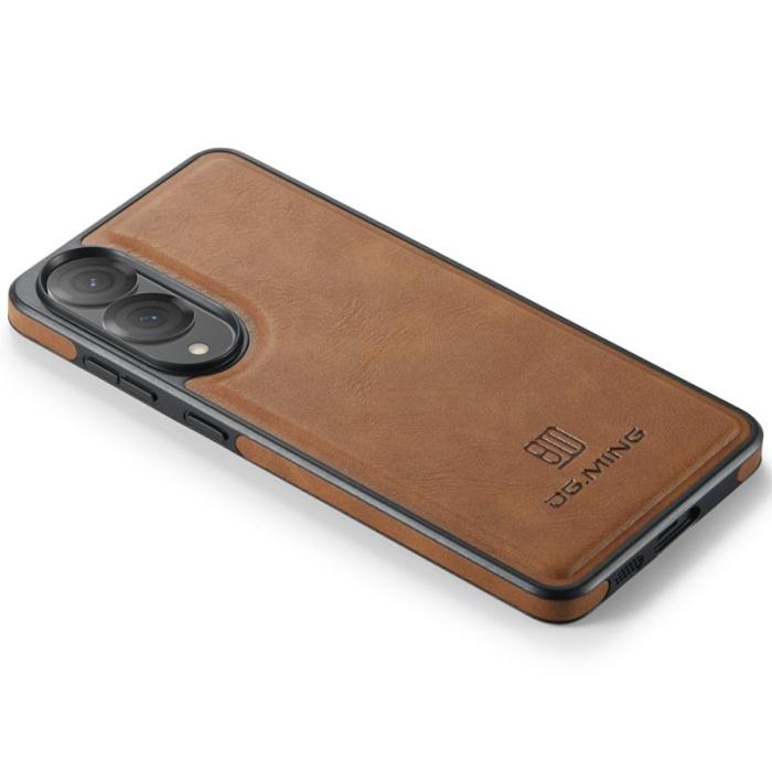 DG.MING - DG.MING Samsung Galaxy S25 Edge Skal Anti-Drop Läder Brun