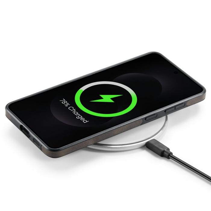 DG.MING - DG.MING Samsung Galaxy S25 Edge Skal Anti-Drop Läder Kaffe