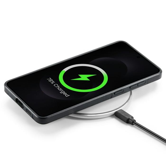 DG.MING - DG.MING Samsung Galaxy S25 Edge Skal Anti-Drop Läder Svart