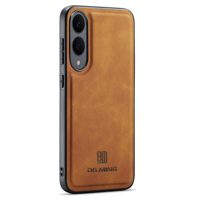 DG.MING - DG.MING Samsung Galaxy S25 Edge Skal PU Läder Hybrid Brun