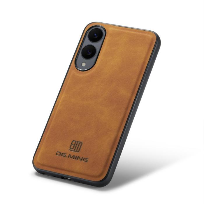 DG.MING - DG.MING Samsung Galaxy S25 Edge Skal PU Läder Hybrid Brun