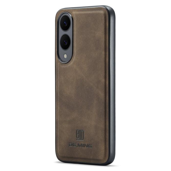 DG.MING - DG.MING Samsung Galaxy S25 Edge Skal PU Läder Hybrid Kaffe