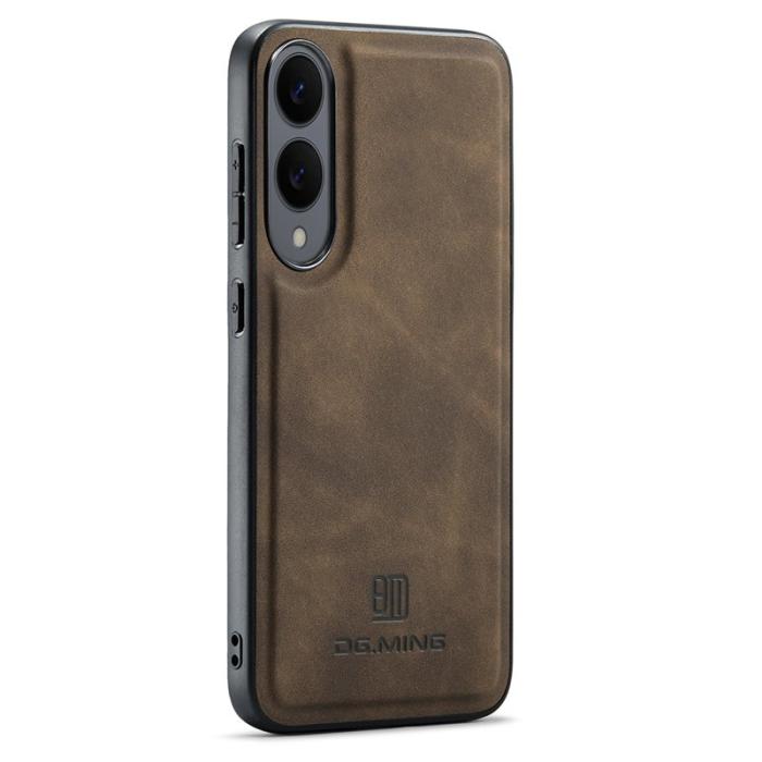 DG.MING - DG.MING Samsung Galaxy S25 Edge Skal PU Läder Hybrid Kaffe