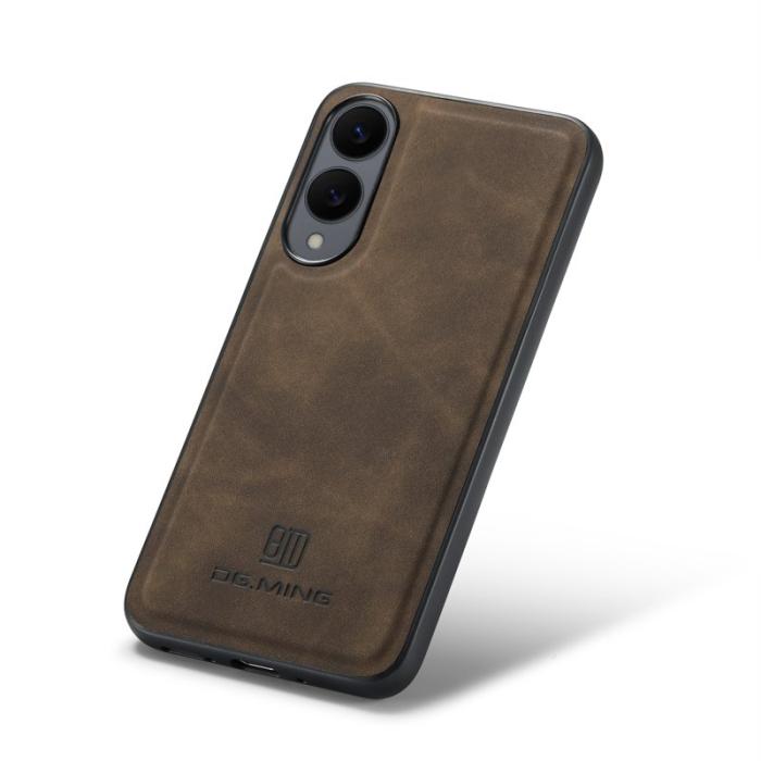 DG.MING - DG.MING Samsung Galaxy S25 Edge Skal PU Läder Hybrid Kaffe