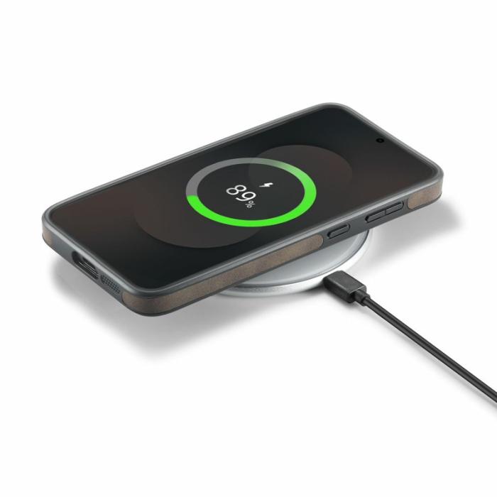 DG.MING - DG.MING Samsung Galaxy S25 FE Skal Anti-Drop Läder Kaffe