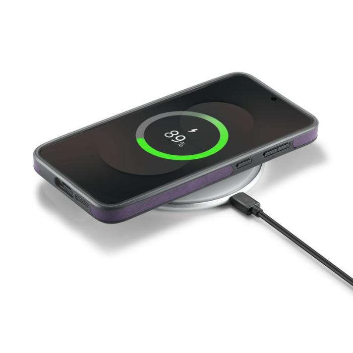 DG.MING - DG.MING Samsung Galaxy S25 FE Skal Anti-Drop Läder Lila