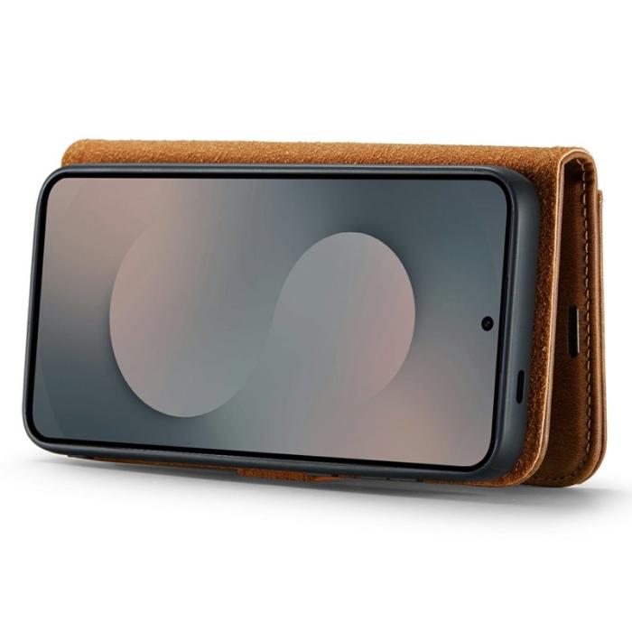 DG.MING - DG.MING Samsung Galaxy S25 FE Skal Delbart Läderfodral - Brun