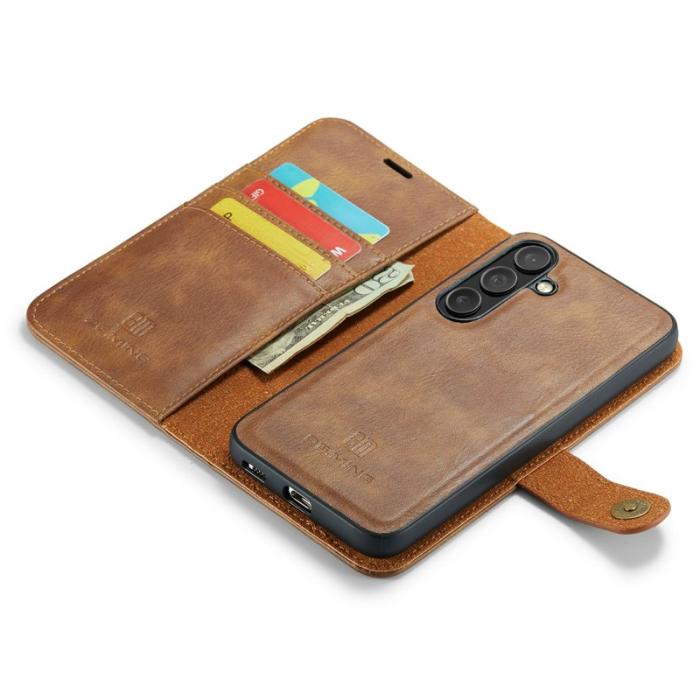 DG.MING - DG.MING Samsung Galaxy S25 FE Skal Delbart Läderfodral - Brun