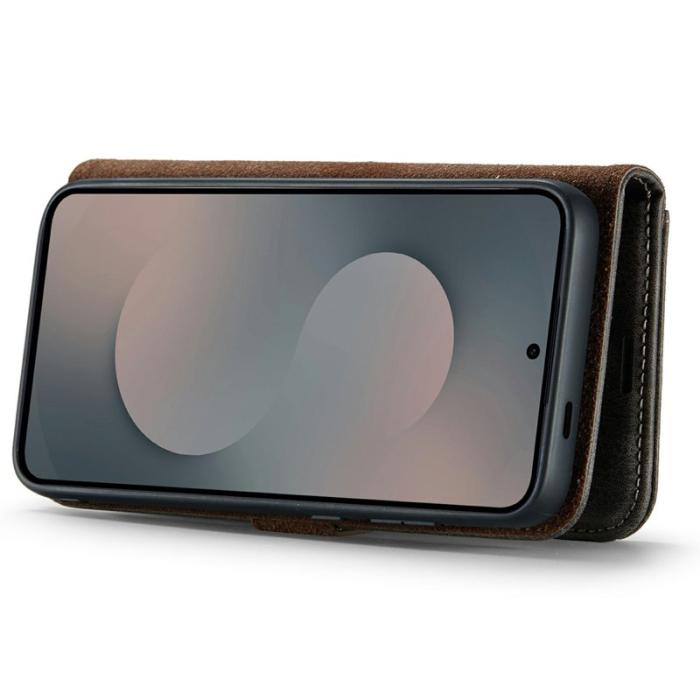 DG.MING - DG.MING Samsung Galaxy S25 FE Skal Delbart Läderfodral Grå