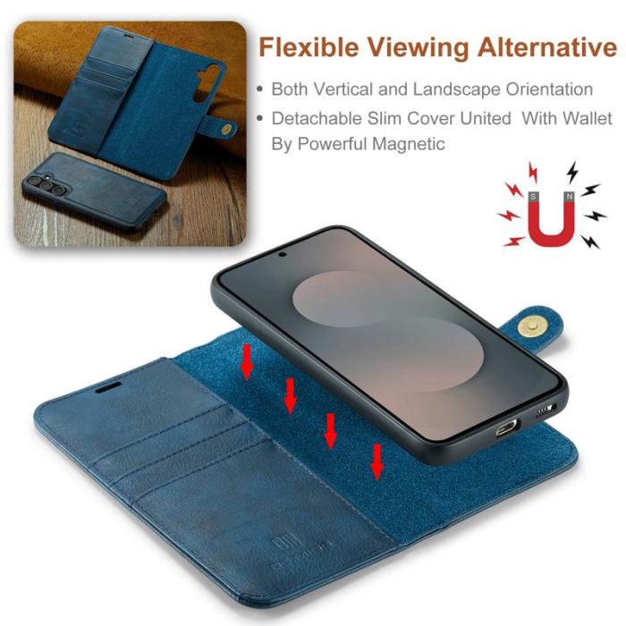 DG.MING - DG.MING Samsung Galaxy S25 FE Skal Detachable Läder - Blå