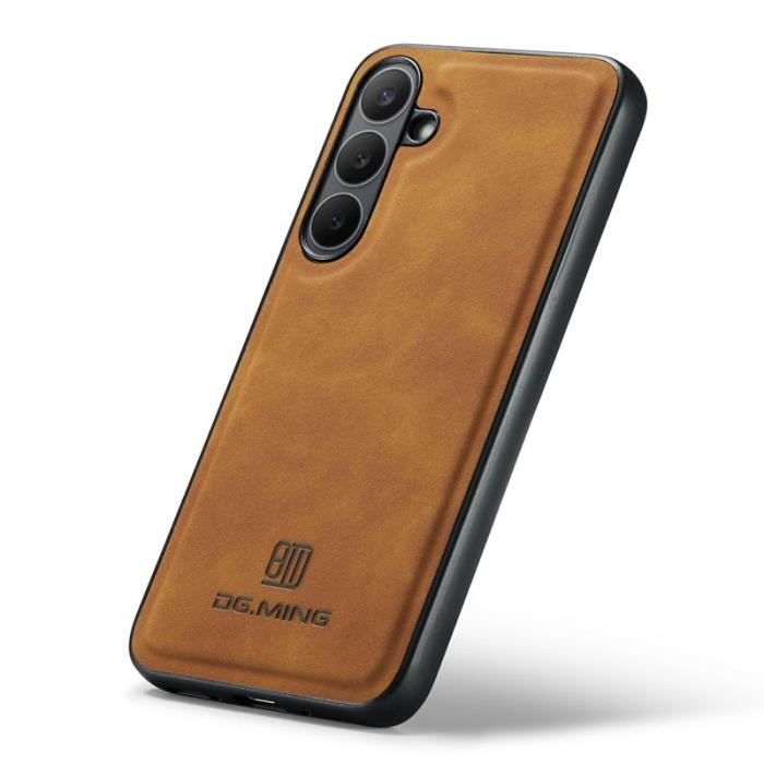 DG.MING - DG.MING Samsung Galaxy S25 FE Skal PU Läder Hybrid Brun