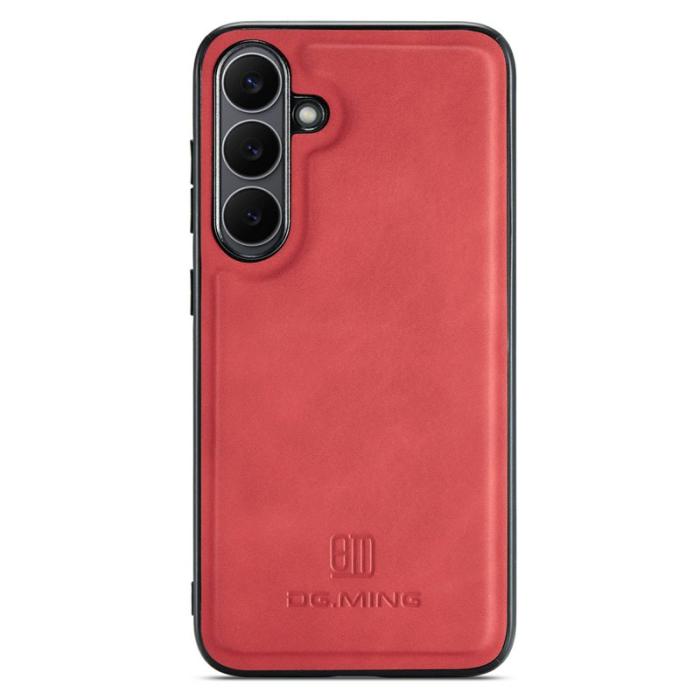 DG.MING - DG.MING Samsung Galaxy S25 FE Skal PU Läder Hybrid Röd