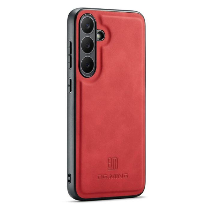 DG.MING - DG.MING Samsung Galaxy S25 FE Skal PU Läder Hybrid Röd