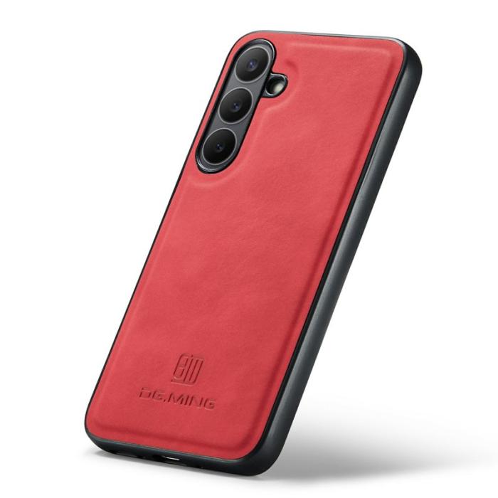 DG.MING - DG.MING Samsung Galaxy S25 FE Skal PU Läder Hybrid Röd