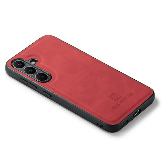 DG.MING - DG.MING Samsung Galaxy S25 FE Skal PU Läder Hybrid Röd