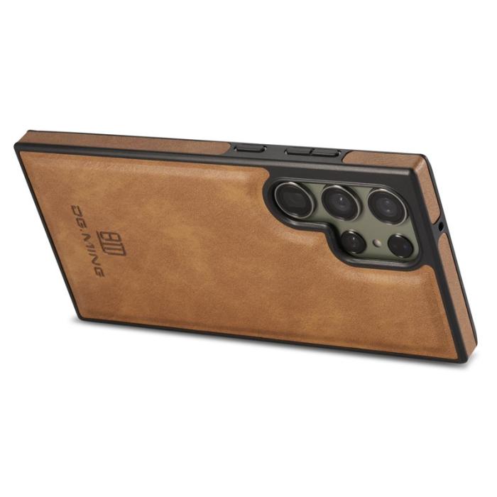DG.MING - DG.MING Samsung Galaxy S25 Ultra Skal Anti-Drop Läder Brun