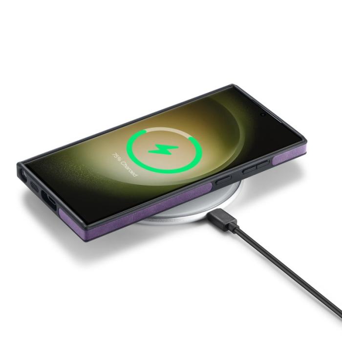 DG.MING - DG.MING Samsung Galaxy S25 Ultra Skal Anti-Drop Läder Lila