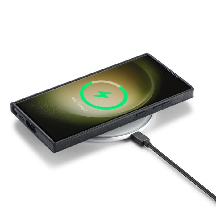 DG.MING - DG.MING Samsung Galaxy S25 Ultra Skal Anti-Drop Läder Svart