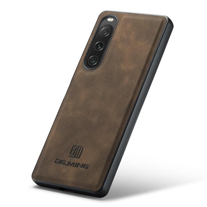 DG.MING - DG.MING Sony Xperia 10 V Fodral Mobilskal PU Läder Kaffe