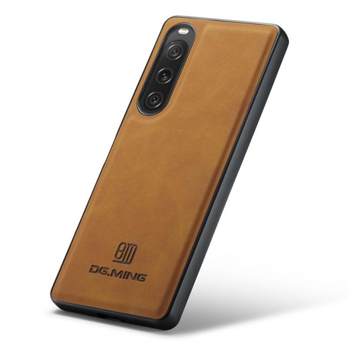 DG.MING - DG.MING Sony Xperia 10 V Skal Mobiltelefon PU Läder - Brun