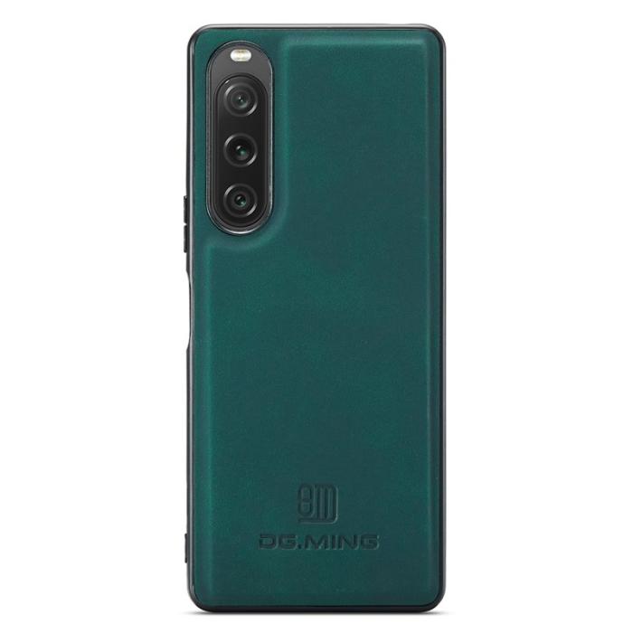DG.MING - DG.MING Sony Xperia 10 V Skal Mobiltelefon PU Läder Grön