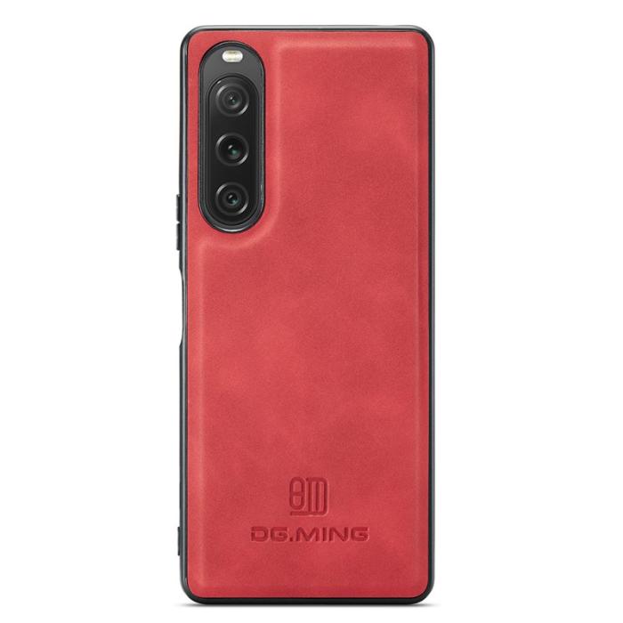 DG.MING - DG.MING Sony Xperia 10 V Skal Mobiltelefon PU Läder Röd