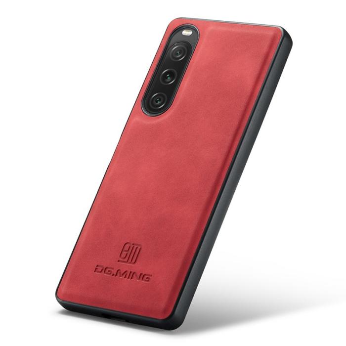 DG.MING - DG.MING Sony Xperia 10 V Skal Mobiltelefon PU Läder Röd