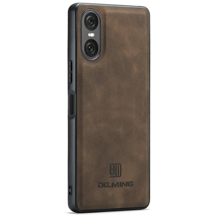 DG.MING - DG.MING Sony Xperia 10 VI Skal PU Läder Hybrid - Kaffe