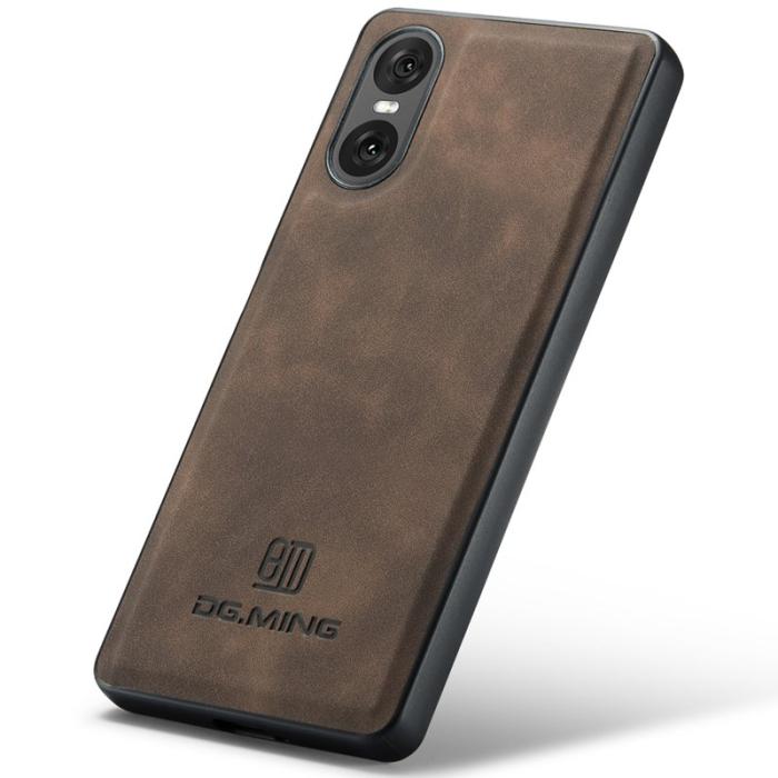 DG.MING - DG.MING Sony Xperia 10 VI Skal PU Läder Hybrid - Kaffe