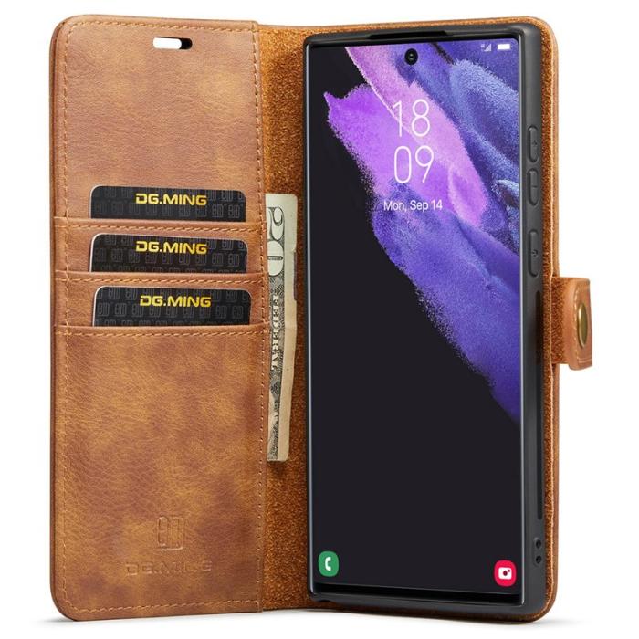 DG.MING - DG.MING Split Leather Case Samsung Galaxy S22 Ultra 5G Brun