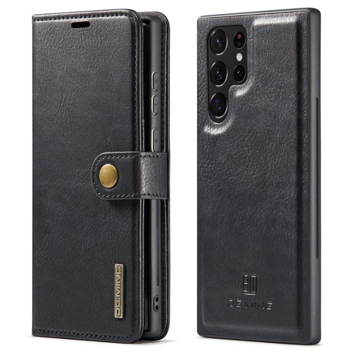 DG.MING - DG.MING Split Leather Case Samsung Galaxy S22 Ultra 5G - Svart
