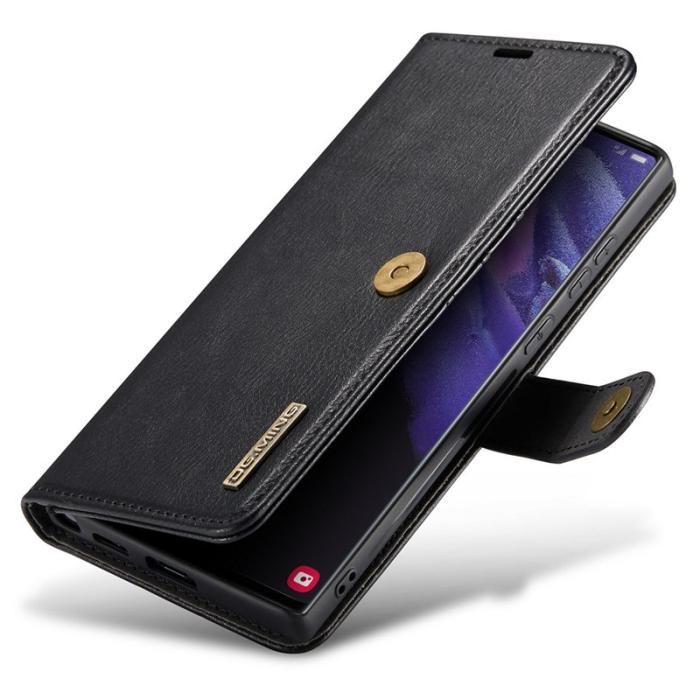 DG.MING - DG.MING Split Leather Case Samsung Galaxy S22 Ultra 5G - Svart