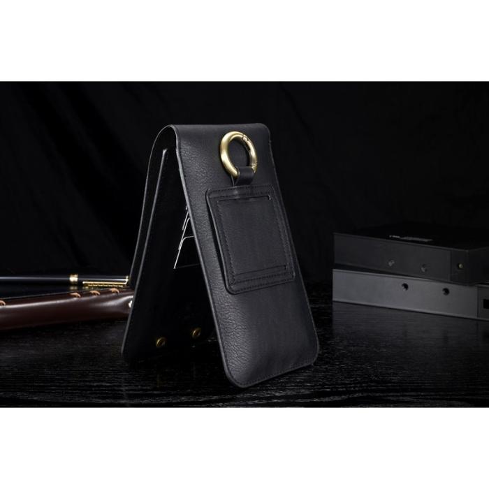 DG.MING - DG.MING Split Leather Phone Pouch S - Fodral med kortplatser, Svart