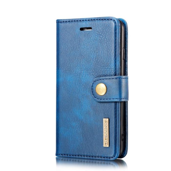 DG.MING - DG.MING Split Leather Wallet Cover iPhone SE/8/7 - Blå