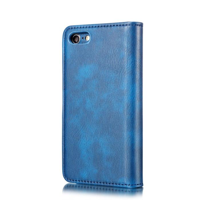 DG.MING - DG.MING Split Leather Wallet Cover iPhone SE/8/7 - Blå