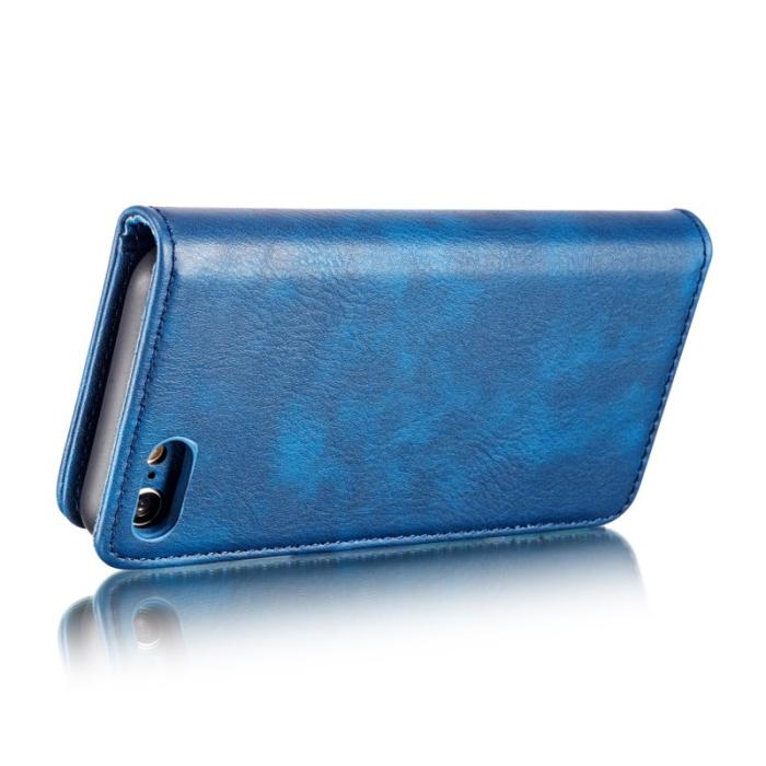 DG.MING - DG.MING Split Leather Wallet Cover iPhone SE/8/7 - Blå
