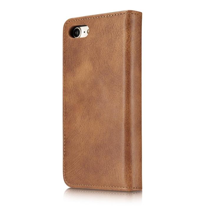 DG.MING - DG.MING Split Leather Wallet Cover iPhone SE/8/7 - Brun