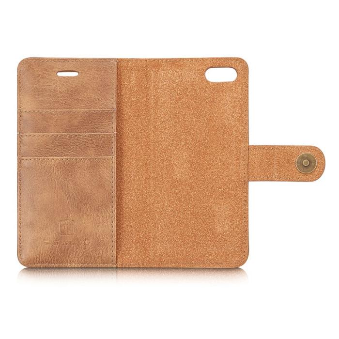 DG.MING - DG.MING Split Leather Wallet Cover iPhone SE/8/7 - Brun