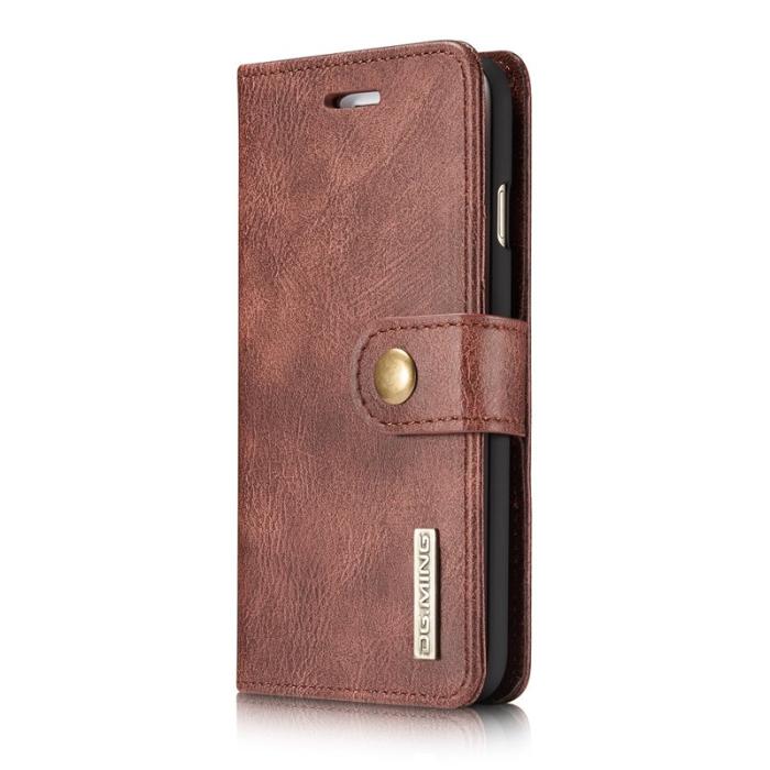 DG.MING - DG.MING Split Leather Wallet Cover iPhone SE/8/7 - Vinröd