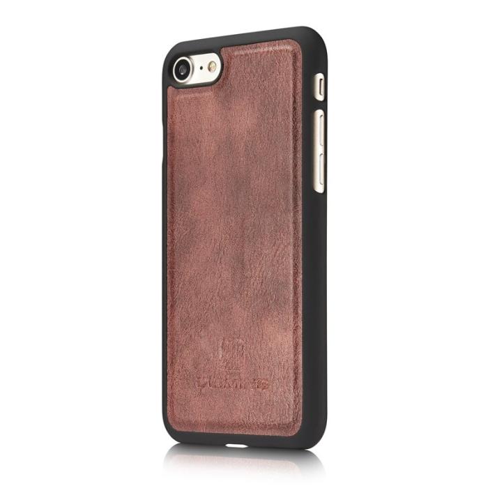DG.MING - DG.MING Split Leather Wallet Cover iPhone SE/8/7 - Vinröd