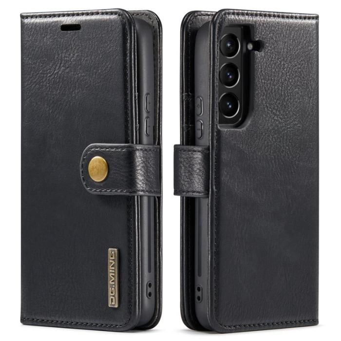 DG.MING - DG.MING Split Leather Wallet Fodral för Samsung Galaxy S22+ - Svart