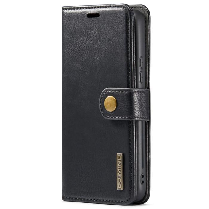 DG.MING - DG.MING Split Leather Wallet Fodral för Samsung Galaxy S22+ - Svart
