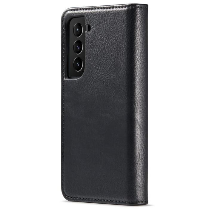 DG.MING - DG.MING Split Leather Wallet Fodral för Samsung Galaxy S22+ - Svart