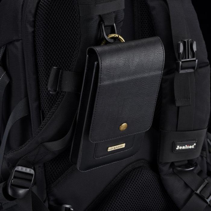 DG.MING - DG.MING Universal Split Leather Waist Bag - Black