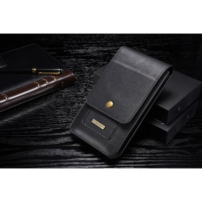 DG.MING - DG.MING Universal Split Leather Waist Bag - Black