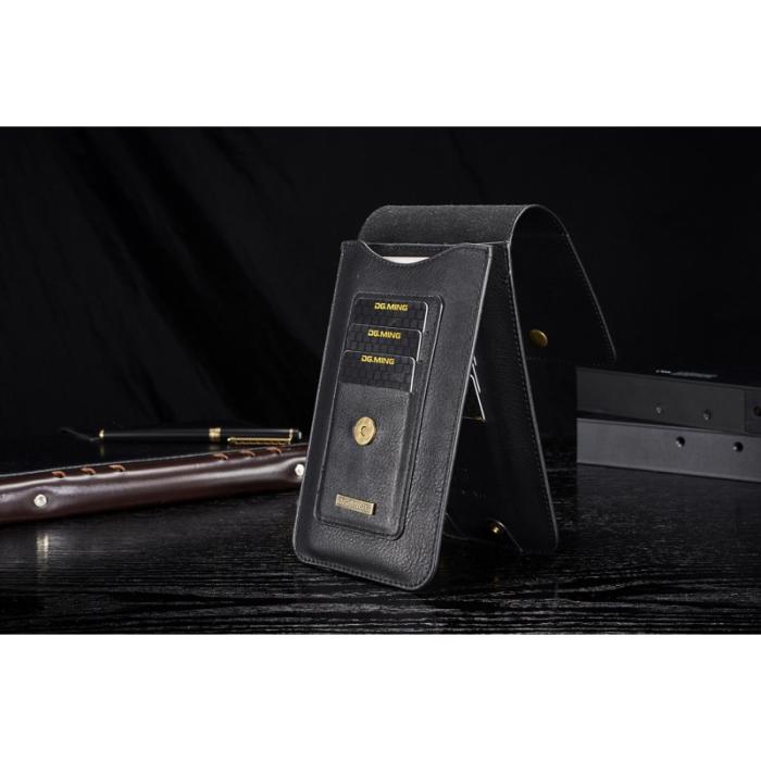 DG.MING - DG.MING Universal Split Leather Waist Bag - Black