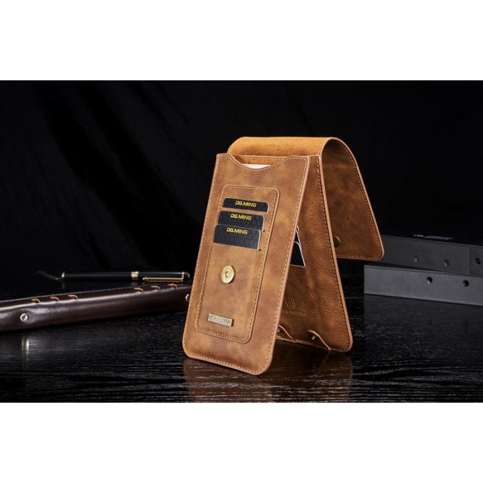 DG.MING - DG.MING Universal Split Leather Waist Bag med kortfack - Brun
